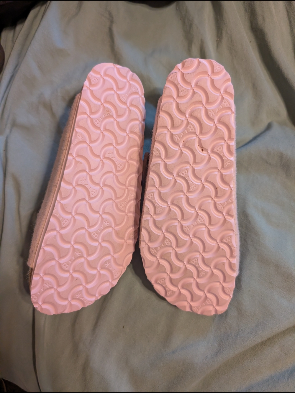 Birkenstock Pink Shearling Two-Strap Arizona Mules - Picture 3 of 4